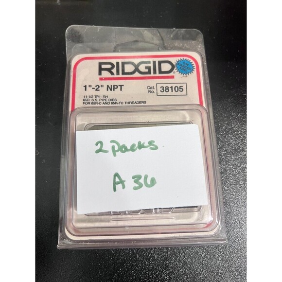 RIDGID 1"- 2" NPT Alloy Steel Pipe Dies 38105 1 pack - Picture 2 of 3